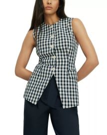 Lois Stretch Cotton Gingham Vest at Bloomingdales