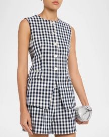 Lois Tailored Gingham Vest at Neiman Marcus