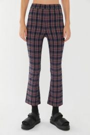 Lola Plaid Kick Flare Pant in Blue Multi at Urban Outfitters