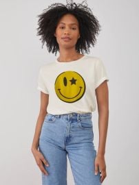 Lola Round Neck Tee - Smiley Logo - Off White designer pima cotton exclusive graphics high quality luxurious soft at South Parade