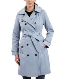 London Fog Womens Double-Breasted Hooded Trench Coat Created for Macys - Macys at Macys