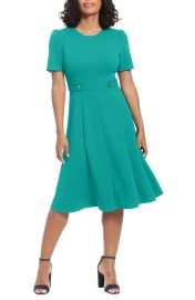 London Times Solid Side Tab Fit Flare Dress at Nordstrom Rack