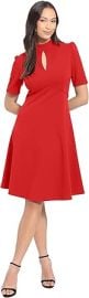 London Times Womenx27s Keyhole Puff Sleeve Polished Chic Flounce Hem Dress at Womens Clothing store at Amazon