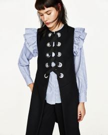 Long  waistcoat with Metallic Details at Zara