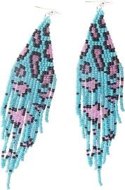 Long Beaded Tassel Earrings – Leopard Print Fringe Drop Earrings at Amazon