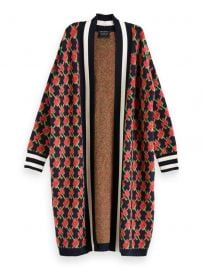 Long Cardigan Allover Logo Print Combo N at Scotch and Soda