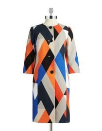 Long Colorblock Coat at Lord & Taylor