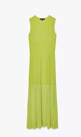 Long Combination Knit Dress in Lime Green at Zara