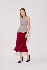 Long Peplum Dress in Micro Houndstooth Rosie Assoulin at Rosie Assoulin