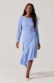 Long Sleeve Asymmetrical Hem Dress - ASTR the Label at ASTR The Label