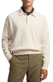 Long Sleeve Cashmere & Alpaca Rugby Polo Sweater at Nordstrom