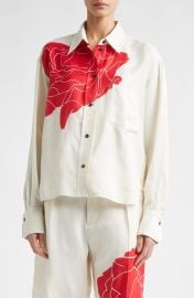 Long Sleeve Crop Button-Up Shirt at Nordstrom