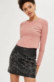 Long Sleeve Crop Lettuce Promises Top at Topshop