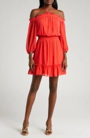 Long Sleeve Halter Minidress at Nordstrom