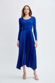 Long Sleeve Knit Pleated Dress Elie Tahari at Elie Tahari