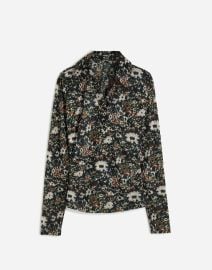 Long-Sleeve Polo Top in Floral Mesh at Madewell