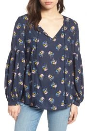 Long Sleeve Printed Tassel Blouse  at Nordstrom Rack