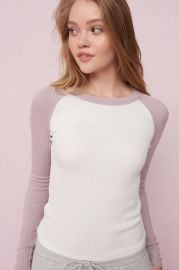 Long Sleeve Ribbed Baseball Tee at Garage