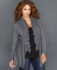 Long-Sleeve Ruffled Open-Front  CArdigan at Macys