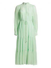 Long-Sleeve Semi-Sheer Tiered Maxi Dress at Saks Fifth Avenue