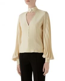 Long-Sleeve Silk Blouse by Gucci at Neiman Marcus