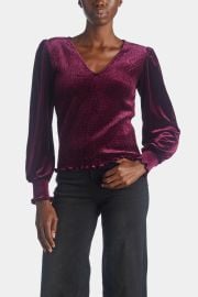 Long Sleeve Smocked Body V-Neck Top Lord amp Taylor at Lord and Taylor