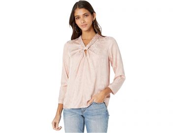 Long Sleeve Snake Jacquard Top by Rebecca Taylor at Zappos