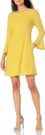 Long Sleeve Solid Shift Dress at Amazon