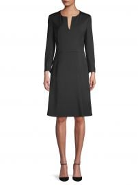 Long-Sleeve Stretch-Silk A-Line Dress at Saks Off 5th