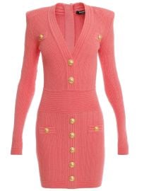 Long Sleeve V Neck Knit Mini Dress   at Marissa Collections