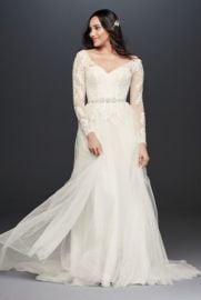 Long Sleeve Wedding Dress With Low Back at Davids Bridal