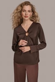Long Sleeve With Keyhole Hardware Pullover Donna Karan at Donna Karan