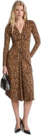Long Sleeve Zip Ruched Midi Dress in Marigold at Amazon