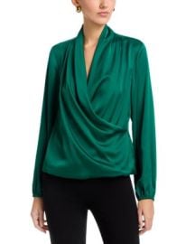 Long Sleeved Wrap Bodice Blouse at Bloomingdales