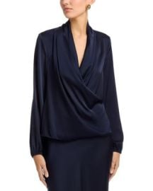 Long Sleeved Wrap Bodice Blouse at Bloomingdales