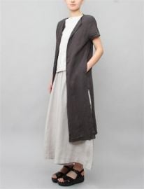 Long Slit Coat by Black Crane in grey at Need Supply Co