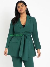 Long Tie Waist Blazer by Eloquii at Eloquii