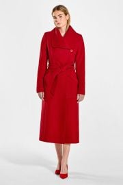 Long Wide Collar Wrap Coat SENTALER at Sentaler