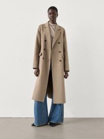 Long Wool Blend Double Breasted Coat at Zara