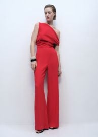 Long asymmetrical draped jumpsuit - Women MANGO USA at Mango