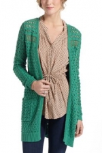 Long green cardigan like Scarletts at Anthropologie