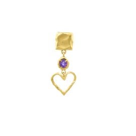Long heart earring w gem 8211 Sara Jin Mi at Sara Jin Mi