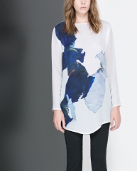 Long printed tshirt at Zara