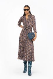 Long shirt dress with snake motif PINKO Shop Online at Pinko