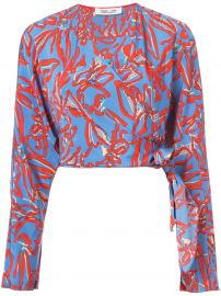 Long-sleeve Crossed Cropped Top by Diane von Furstenberg at Farfetch