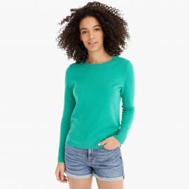 Long-sleeve everyday cashmere crewneck sweater in Bright Kelly at J. Crew