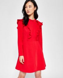 Long sleeve frill tunic dress at Ted Baker