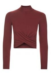 Long sleeve twist crop top at Topshop