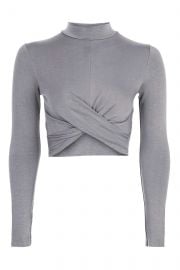 Long sleeve twist crop top at Topshop