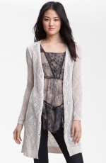 Long white crochet cardigan by Free People at Nordstrom